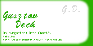 gusztav dech business card